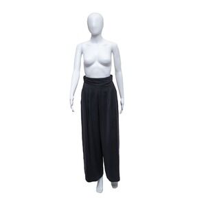 Vintage Matsuda Nicole Tokyo Japan Black Wide Leg Cropped Pants Belted Sz S